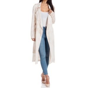 Badgley Mischka Tie Dye Trench Beige/White XS